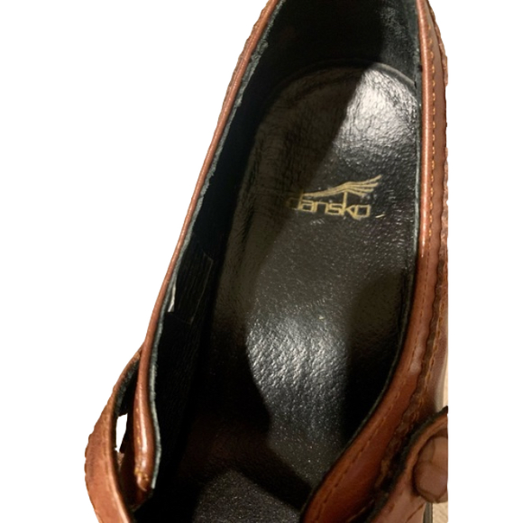 Dansko EUC Platform Leather Mary Janes Brown Clogs Shoes Eu Size 39 US 8 1/2 -9 - Picture 7 of 14